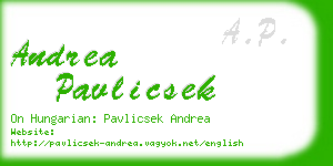 andrea pavlicsek business card